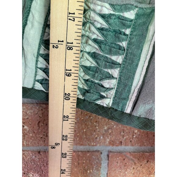 Handmade Green Boho Kimono Jacket With Colorful Patchwork Applique Details - Picture 9 of 13